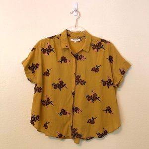Madewell Embroidered Hilltop Shirt Retro Yellow S